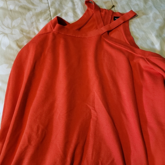 Orange criss cross cold shoulder top - Picture 2 of 2